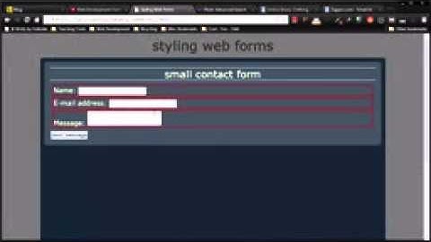 Styling Small, Basic Web Forms   Part 1