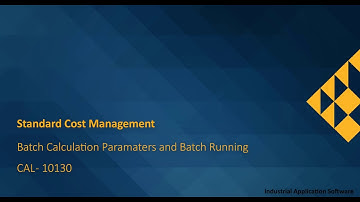CAL 10130 : CALT06 - Batch Calculation Parameters and Batch Running