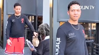 FAN CATCHES Lil Bibby BUYING A HOMELESS WOMAN FOOD