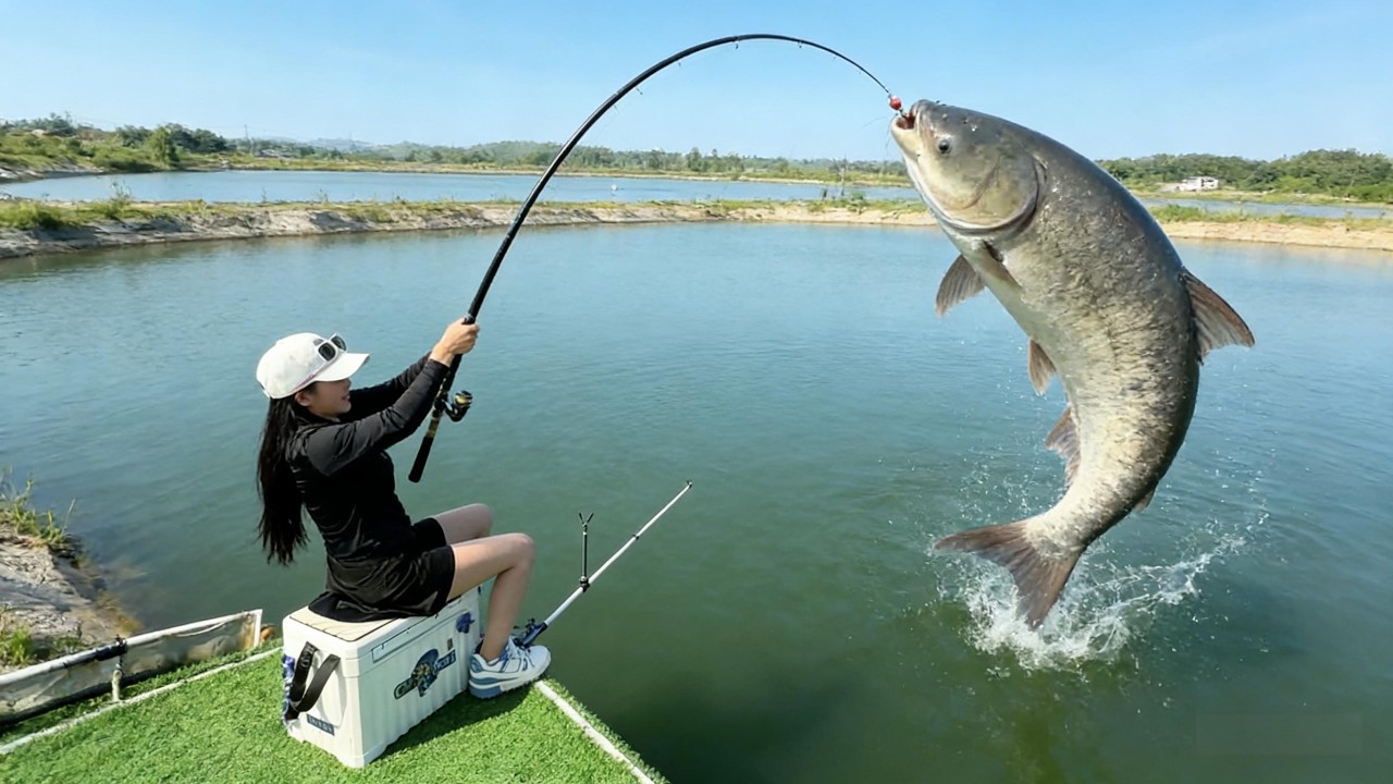 美女扮豬吃老虎钓巴西鲷，釣的老闆主動退錢，直喊下次不用來了… 【女釣友微微 】