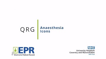 Anaesthesia: Icons - EPR Quick Reference Guide (QRG)