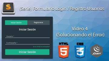 Como crear Formulario Login / Registro Usuario | HTML5 - CSS3 - JQuery | (Solucionando el Error)