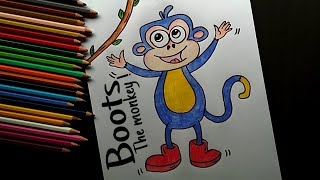 How to Draw BOOTS from Dora The Explorer | Easy steps