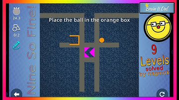 Brain It On! Community "NINE SO FINE!" 9 Player-Submitted Levels solved by nagmok