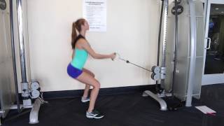 Cable squat one arm row