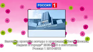 Заставка прогноза погоды в программе Вести. Неделя в городе 2003-2010 с логотипом Россия 1 2010-2012