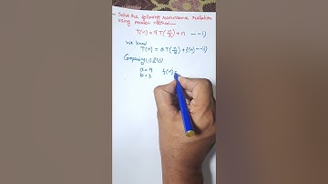 Solution of T(n)=9T(n/3)+n using Master Method in Data structure and Algorithm | #yshorts #education