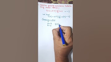 Solution of T(n)=9T(n/3)+n using Master Method in Data structure and Algorithm | #yshorts #education