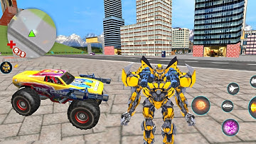 Robot Araba Oyunları #15 - Optimus Prime Multiple Yellow Transform Jet Robot 2020 - Android Gameplay