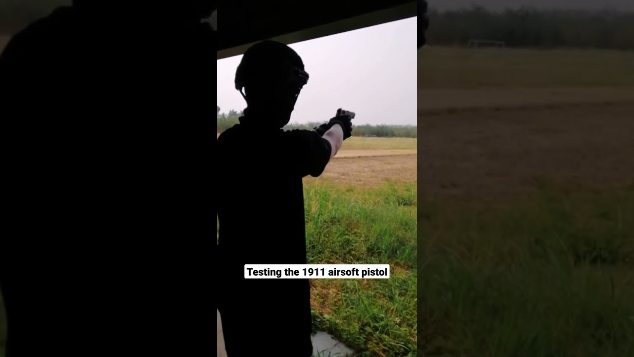 Testing the 1911 airsoft pistol. 