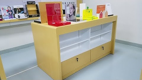 RECHI Custom Design & Manufacture Mobile Phone Display Counter Table With Storage Shelf