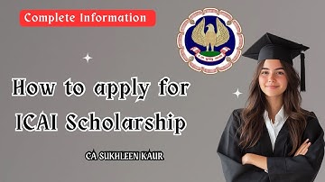 How to apply for ICAI Scholarship //CA Scholarship//Full procedure🔥 // ICAI scholarship full detail 