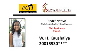 React Native | Mobile Application Development | Chat Application Video 1