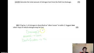 grade 11 Unit Test 1 1cii nitrogen losses