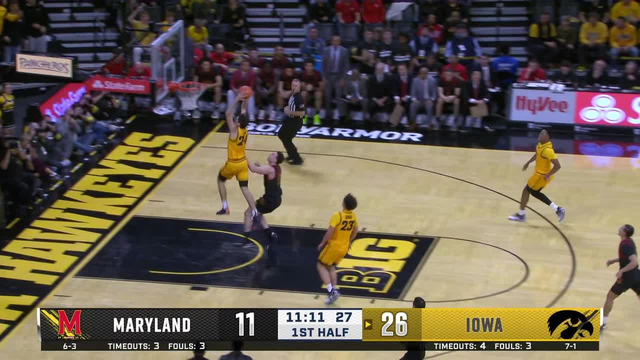 STEAL and SLAM for the Hawkeyes vs. Maryland | Iowa Basketball