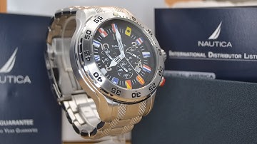 NAUTICA A24514G 10MT Dive Watch. How to set  time and date. Watch for men.