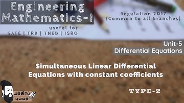 #Enggmaths Solving Simultaneous Linear Differential Equations with constant Coefficients-Type 2