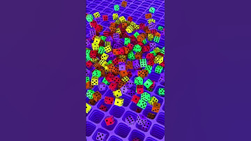 Falling Dice Dropping Into the Grid #asmr #satisfying #3danimation #dice