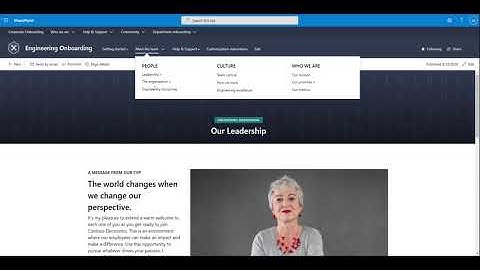 New Employee Onboarding Hub Engineering Departmental Site demo from Microsoft SharePoint look book