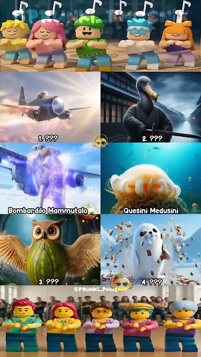 Bombardilo Mammutalo x Quesini Medusini | BUT WHAT ARE THEIR NAMES?🧠🦉🐙🐘🍊#sprunkiphoenix