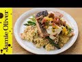 Pan-Fried Salmon with Tomato Couscous | Jamie Oliver