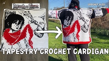 Turning my crochet tapestry into a cardigan! | crochet vlog