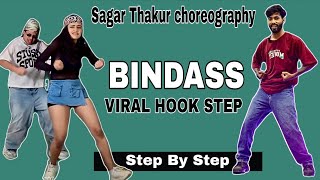 Bindass Dance Tutorial | Sagar Thakur Choreography | Viral Hook Step Step By Step
