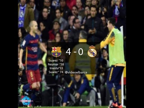 مباراة برشلونة وريال مدريد 4 0 2015