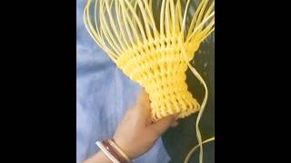 plastic wire Flower vase Making #wheat knot #baisali crafts ⭐️⭐️💐💐