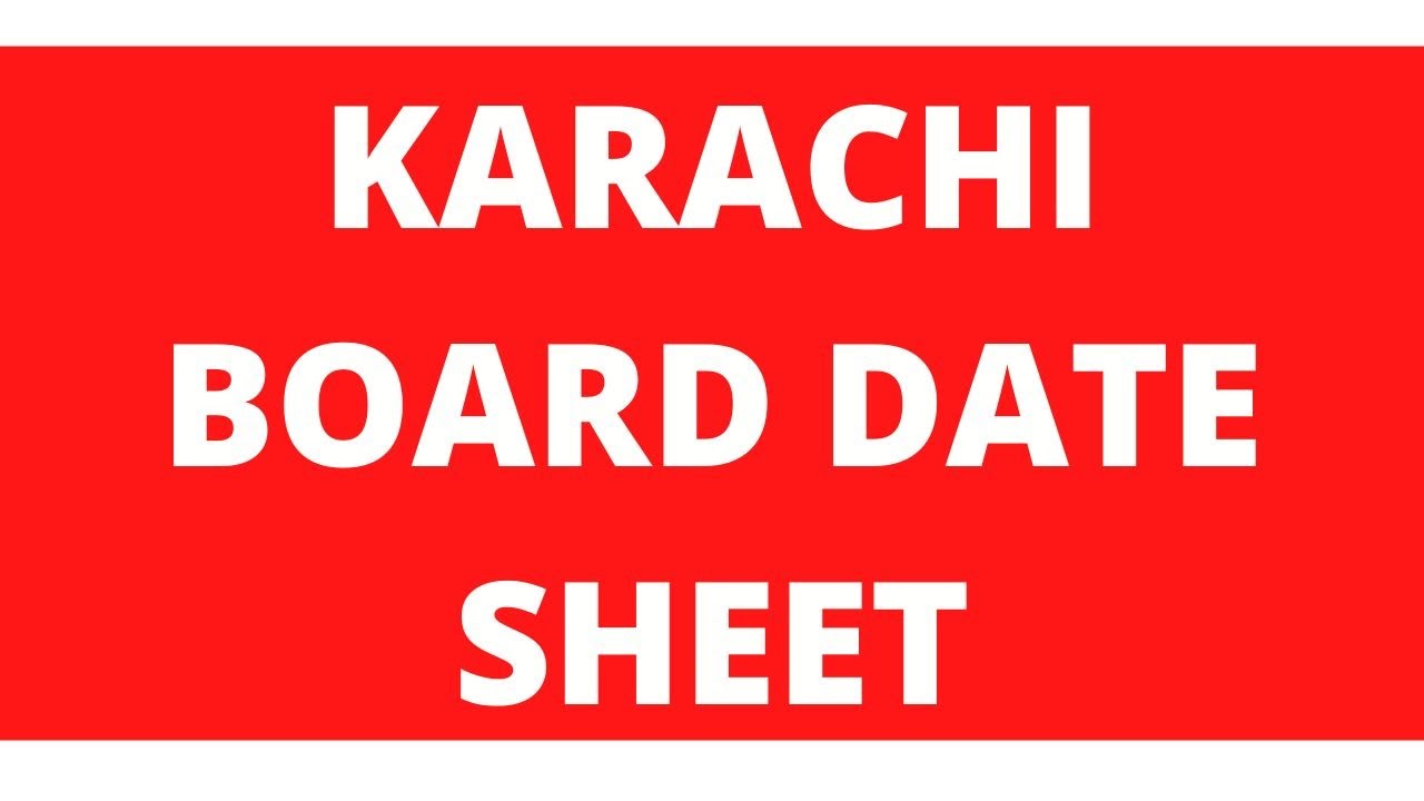 SSC Part 2 Date Sheet Karachi Board Science Group || Exam 2022 || Karachi Board Announced Date Sheet