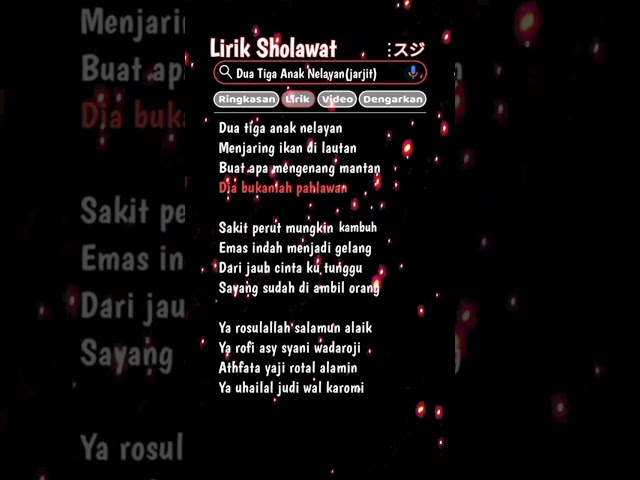 Lirik Lagu Dua Tiga Anak Nelayan Versi Biri-biri saya dah hilang Versi Sholawat #biribiri #lirik class=