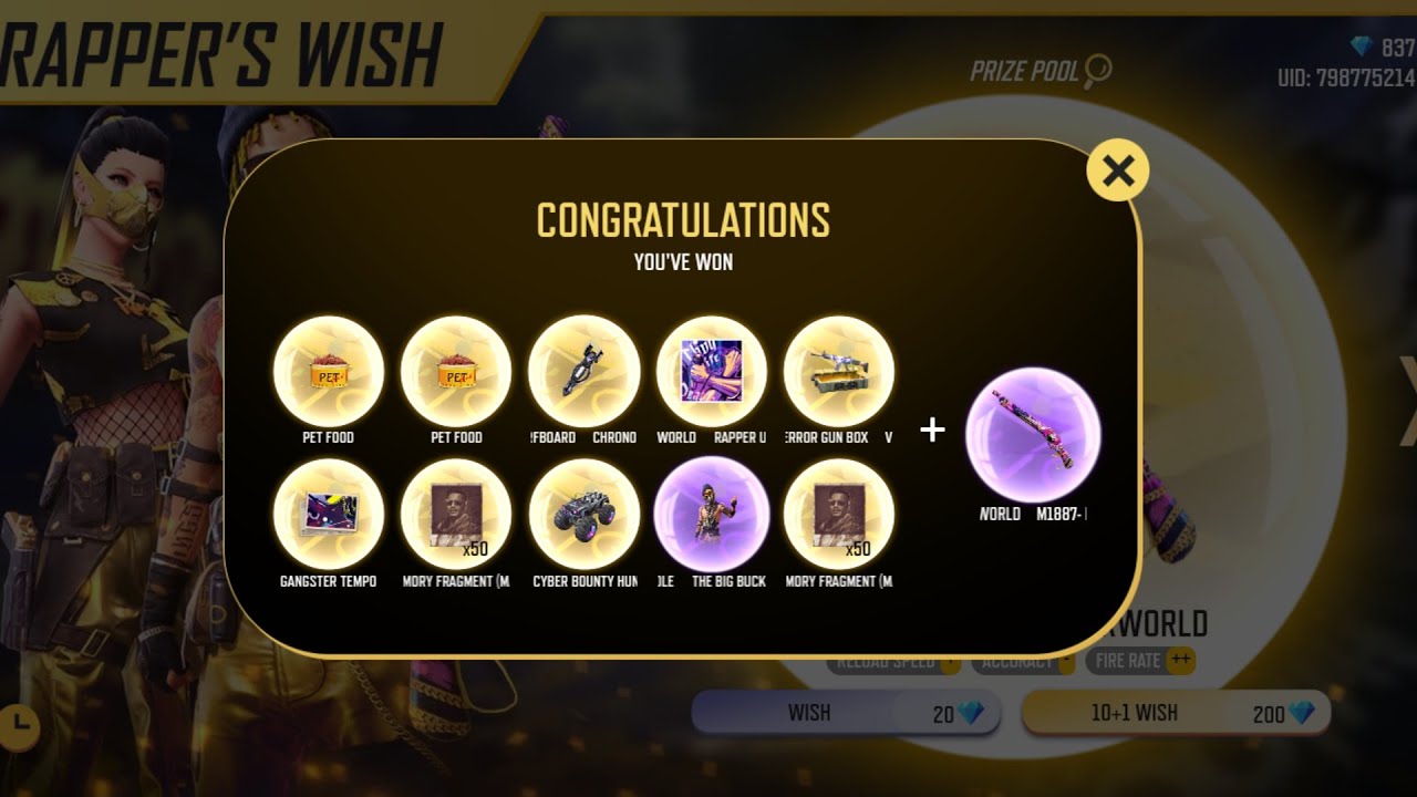 RAPPERS WISH EVENT FREE FIRE | I PURCHASED EVERY THING FROM RAPPER WISH | FREE FIRE NEW EVENT