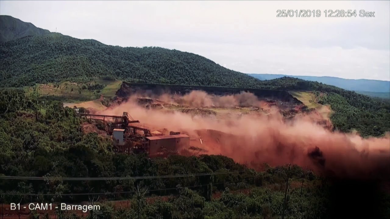 Brazil (2019) - The exact moment a dam burst in Brumadinho, Brazil on 25 January 2019.