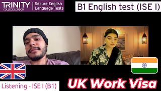 B1 English Test Work Permit UKVI 4 Skills Test (ISE 1 Trinity College London SELT)