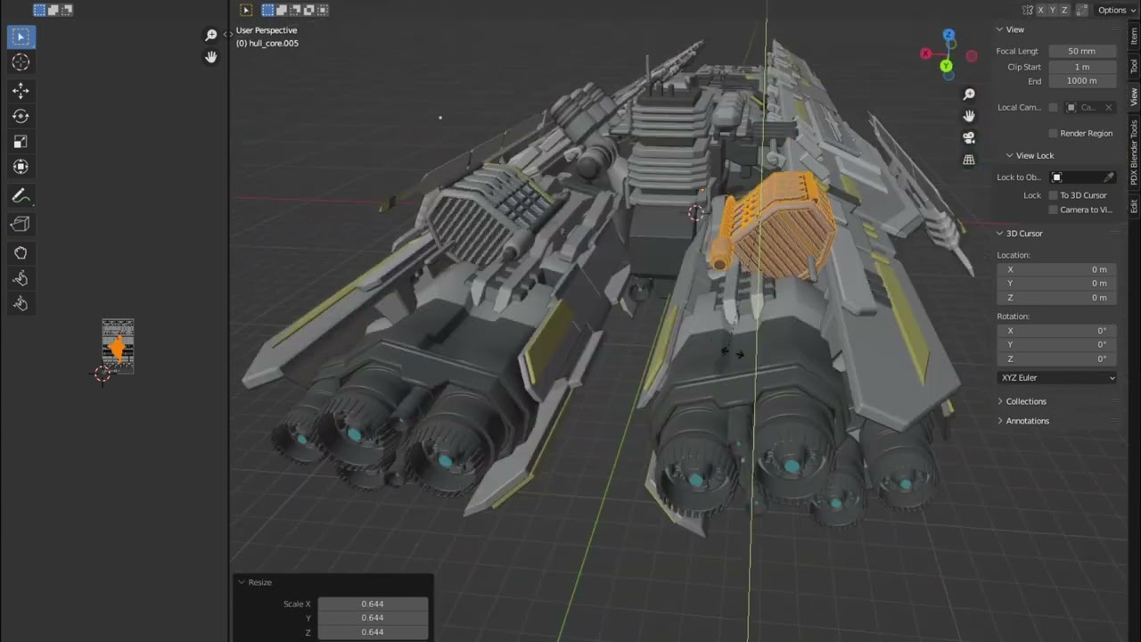 Modeling a SEAF Light Cruiser Timelapse - Helldivers 2