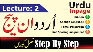 urdu inpage step by step lecture 2 || Inpage Ribbon Commands || Inpage Full Course in urdu