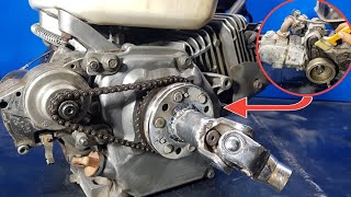 Making a starter for a gasoline engine with a motorcycle wheel
