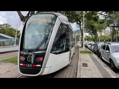 The LightRail in Rio de Janeiro, Brazil 2022 (VLT Carioca) - (Ground Level Powered!)