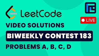 Leetcode Biweekly Contest 183 | Video Solutions - A to D | by Devansh | TLE Eliminators