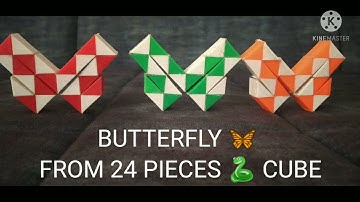 How to make BUTTERFLY with 24 pieces Snake Cube/SLOW TUTORIAL/BRAIN TWISTER