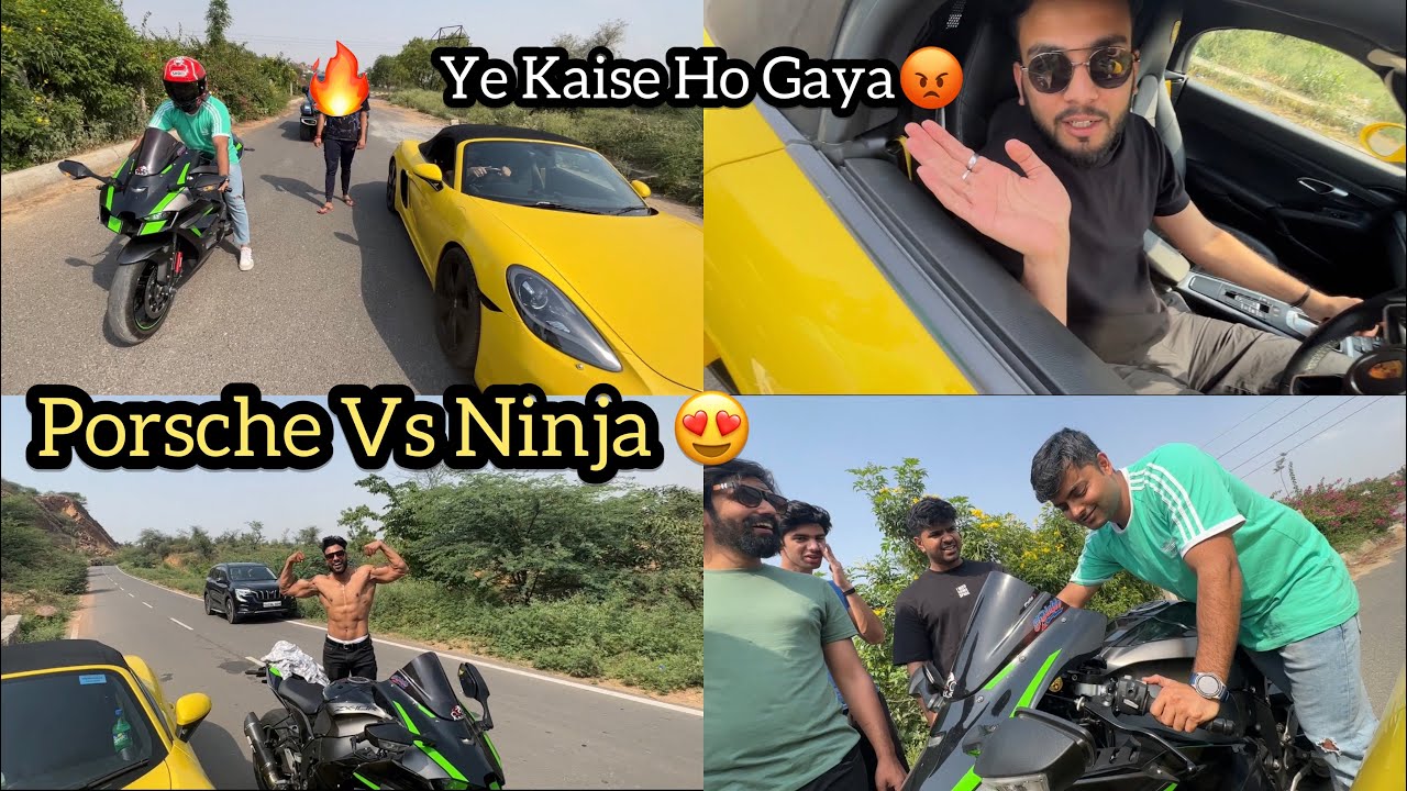 Finally Porsche Vs Ninja Zx10R Drag Race Kar Hi Li😍