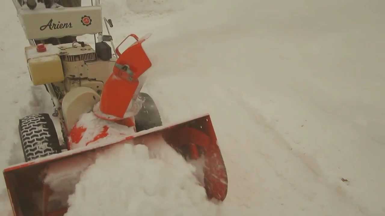 Slow Motion of 1974 Ariens 832 Snowblower with Impeller Kit - YouTube