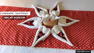 Romantic Hotel-Style Valentines Day Room Setup Romantic Bed Towel Creations Room Decoration