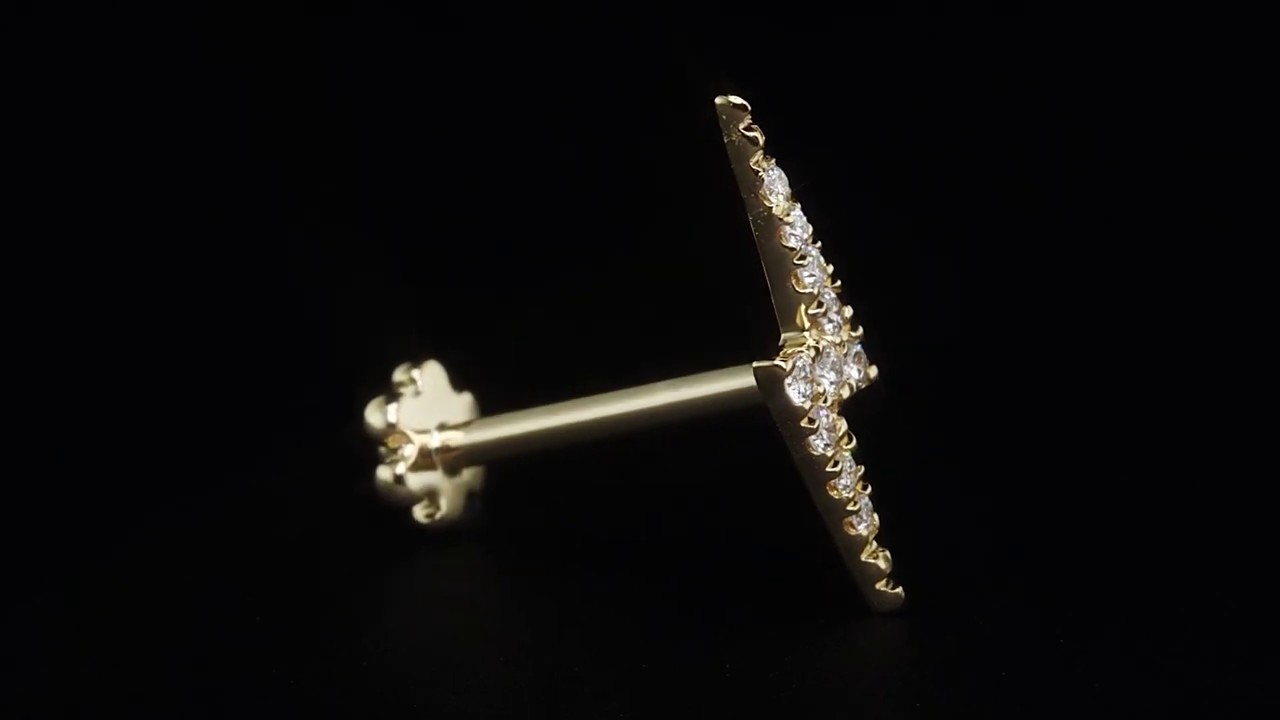 Maria Tash: Lightning Bolt Diamond Threaded Stud