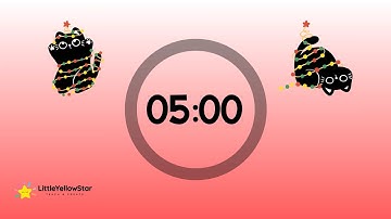 Christmas Cats – 5 Minutes Countdown Timer With Upbeat Festive Music | Fun Holiday Classroom Timer