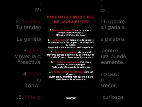 DATOS OSCUROS que NO SABÍAS sobre tu CUERPO y MENTE 😳🧠