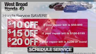 Save On Your Next Vehicle Service At West Broad Honda