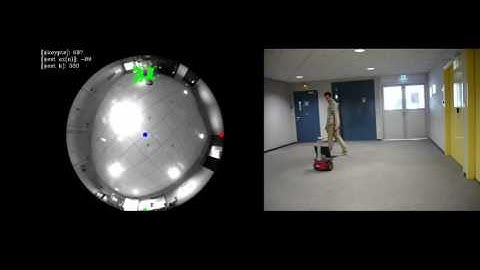 Moving object detection, tracking and following using an omnidirectional camera on a mobile robot