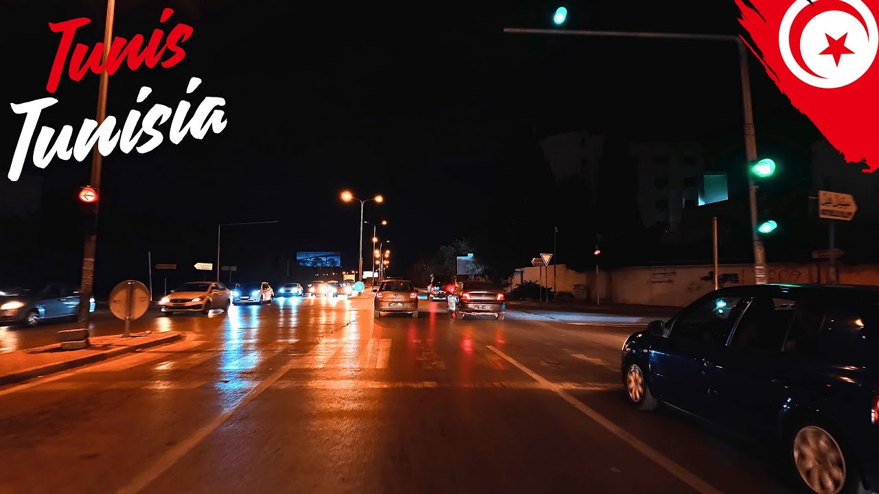 🚗 Night Drive in Tunis 🇹🇳 | From El Menzah to El Aouina | Relaxing City Lights in 4K