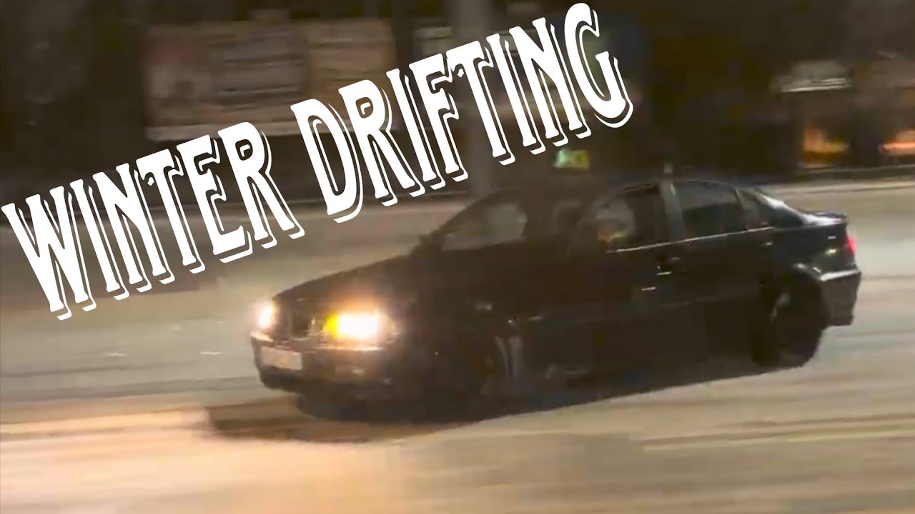 Drifting on fresh snow / winter drifting in košice slovakia